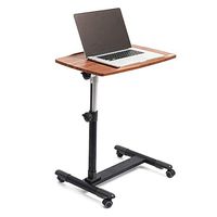 DNZDZ Multi-Purpose Mobile Overbed Table,Medical Adjustable Portable Tilt Overbed Bedside Table Notebook Desk Sofa Side Table for Hospital and Home Use, Four Wheels White