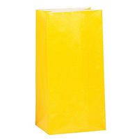 U-nique Bright Yellow Paper Party Favor Bags, 12 Count (3 Pack)