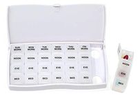 Traveling Medicine Tray - Weekly 4X a Day Pill Organizer in a Secure Travel Case (Small, Translucent Pill Boxes)