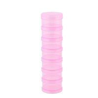 uxcell Family Cylindrical 7 Compartments Medicine Pill Organizer Dispenser Box Pink
