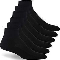 Facool Non-Binding Socks Women's Men's Diabetic Circulatory Loose Top Casual Dress Crew Mid Calf Cotton Seamless Toe Hosiery Socks 6 Pairs Black Medium