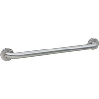 Bobrick 5806.99x18 304 Stainless Steel Straight Peened Grab Bar with Concealed Mounting and Snap Flange, Satin Finish with Peened Gripping Surface, 1-1/4" Diameter x 18" Length