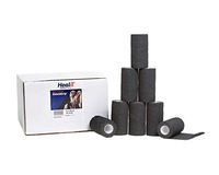 HealiT ShieldGrip™ Cohesive Bandage 4inch-Wide Self Adherent Sports Athletic Wrap Medical Tape, Elastic Flexible First Aid Gauze Ideal for Stretch Wrist, Ankle Sprain, Swelling - Black - 24 Pack/Case