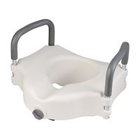 DMI Hi-Riser Elevated Locking Raised Toilet Seat with Armrests, 5 Inch Seat Height, Supports 250lbs, White