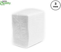 EcoQuality Low Fold Dispenser Napkins, 1-Ply, 3 1/2 x 5 in, White 1200/pk, Dispenser Napkin Refill, Everyday Napkins, Perfect for Restaurants, Diners, Bodegas & Home