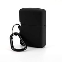 Fironst Silicone Case for Classic Zippo Lighter, Protective Case Anti-Lost Rubber Cover Skin Sleeve Holder Accessories with Metal Carabiner, Convex Engraving is Not Applicable (Black, Classic)