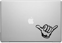 Surfer Hang Loose Hand Hawaii - Black Vinyl Decal for 13" Macbook