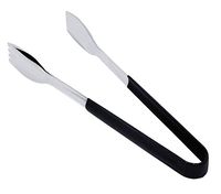 12" Stainless Steel Tong with a Black Cool-Grip Handle, Dishwasher Safe Serving Utensils by GET, BSRIM-71-BK