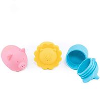 Giggles & Pebbles Silicone Pop-Squirt Bath Toy – BPA, PVC, Phthalate, Latex Free - Mold-Free Shower Toys (3pc) with Storage Bag for Infant Baby Toddler Boys and Girls