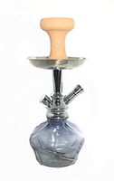 Brand New Zebra Smoke Series Bubbly Hookah 18" Complete Kit with Carrying Cage (Grey)