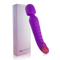 Powerful Wand Massager Wireless Electric Heating Massager with 7 Magic Vibration Modes, Enable to Massage Various Part of Body, Sports Recovery and Muscle Pain, Purple