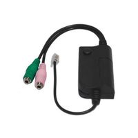 Headset Buddy Dual Female 3.5mm PC Stereo Headset to Male RJ9 Plug Adapter Cable for Most Office Phones Including Cisco (PC35-RJ9x)