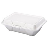 Foam Carryout Containers, 9 1/5 x 6 1/2 x 3, White, 100/Bag, 2 Bags/Carton (9 Cartons)
