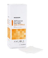 McKesson - Gauze Sponge McKesson Cotton 4-Ply 4 X 4 Inch Square NonSterile - 4000/Case - MCK