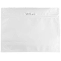 Caviar Locker HNP - Mylar Smell Proof Child Resistant Barrier Exit Bags - Resealable Zipper - 100 Bags (Large, White)