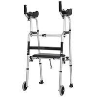 Rollator Walkers for Seniors with Seat and Arm Support Folding Slides Rolling Ultra Walker with Wheels and Hand Grip Adjustable Lightweight Travel Walking Frames Aluminum Alloy (Size : 2 Wheel)