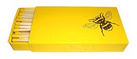 The Joy of Light Designer Matches Gold Bee On Yellow Embossed 4" Collectible Matchbox