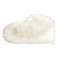 TbpersicwT Home bedroom carpet door mat, Creative Heart Shape Plush Rug Anti-Slip Carpet Door Mat Home Bedside Decor - White