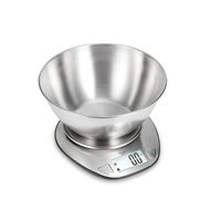Digital Bathroom Scales 5kg/0.1g Kitchen Electronic Weight Scales with Mixing Bowl Digital Cooking Scales Stainless Steel Food Libra Weight Sensor Body Composition Monitors ( Color : Stainless steel )