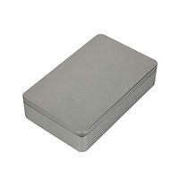Hegaed Silver Rectangular Empty Tin Box Containers Gift Jewellery Storage Tin Kit Home Organizer