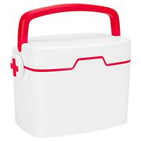 TINGBEROO Medicine First Aid Box - Empty Bathroom Storage Emergency Kit Organization Medical Suppliers Container for Home Use Family Healthcare 11.4" L×7.1W“×7.9”H (Red)