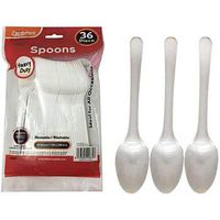 Heavy Duty Plastic Spoons - 36 Piece Bag