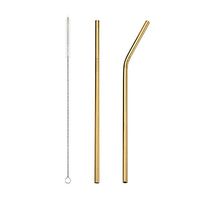 Loweryeah 1/2/4Pcs with Cleaner Brush Reusable Drinking Stainless Steel Straw Barware Accessories