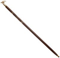 Unisex Eagle Head Cane Walnut Maple, Solid Brass Handle And Brass Inlay