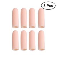 VORCOOL 8Pcs Silicone Gel Finger Sleeves Protector Finger Cots for Protect Cracked Skin Blisters Callus