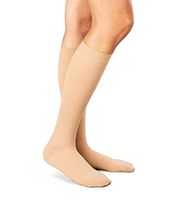 Amazon Brand - Solimo Closed Toe Compression Socks, Knee High, Beige, 15-20mmHg, XXL, 1 Pair