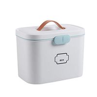 uookboy Small First Aid Kit Household Portable Box Large Capacity Storage Box Emergency Medicine Storage Box Family Cabinets (White)