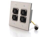 C2G RapidRun Dual Gang (4) XLR - Brushed Aluminum