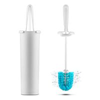 Dreamfarm Spindry-Hygienic Toilet Brush That Spins Dry (White & Blue), Blue