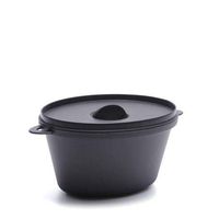 BalsaCircle 18 pcs 12 oz Black Plastic Pots with Lids - Disposable Wedding Party Catering Tableware