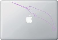 Yadda-Yadda Design Co. The Happy Narwhal - MacBook or Laptop Decal (10" w x 6.5" h) (Color Variations Available) (Lavender)