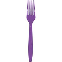 Club Pack of 288 Amethyst Purple Premium Heavy-Duty Plastic Party Forks