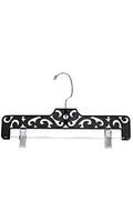 Boutique Black Carved Plastic Pants Hangers - Case of 50