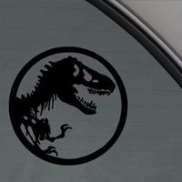So Cool - T-Rex Jurassic Park - Vinyl 4" tall (color: BLACK) decal laptop tablet skateboard car windows sticke