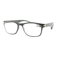 Magnified Reading Glasses Rectangular Flexible Plastic Frame Light Gray +1.00