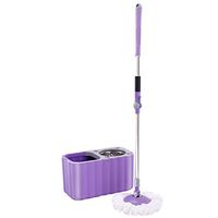 MOP Spinning and Bucket Cleaning Set Dry and Wet Dual Use Separable Adjustable Hangable Purple Head2