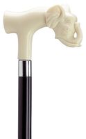 Decorative European Elephant Head Derby Handle; Color: Ivory