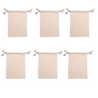 Pack of 6-6 oz. Cotton Canvas Drawstring Bag 10"w x 14"H Color natural CarryGreen Bags