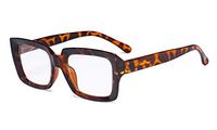 Eyekepper Stylish Reading Glasses Women - Oversized Square Readers Tortoise +0.75