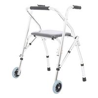 XSWZAQ Life Space Saver Walker - Lightweight Folding & Height Adjustable Adult Travel Walker for Seniors + Fixed Wheels & Rear Glides