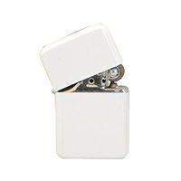 Thirsty Rhino Klik, Windproof Refillable Oil Wick Lighter with Vintage Flip Top and Aluminum Gift Case (White)