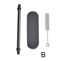 Adealink Reusable Collapsible Drinking Straws Stainless Steel Straw with Brush Portable Storage Box
