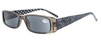 Eyekepper Spring Hinges Polka Dots Patterned Temples Rectangular Reading Sunglasses Sunshine Readers +2.75