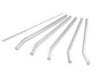 STRAWGRACE Thin Handmade Glass Straws, Bent - independently tested in DE - Set of 5 with Brush - Glass Drinking Straws, Ideal for Smoothie Milkshake etc - 23 cm x 8 mm - Healthy, Reusable, Free of BPA