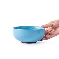 Bowl Cute Simple Japanese Household Soup Bowl Noodle Bowl Salad Bowl Instant Noodle Bowl - 5 Colors, 2 Sizes Household tableware, retro bowl (Color : Yellow, Size : 15.55.57.5CM)