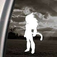 SoCool - Vegeta Saiyan Monkey Tail - Dragonball Z - Vinyl 5.5" tall (color: WHITE) decal laptop tablet skateboard car windows sticker